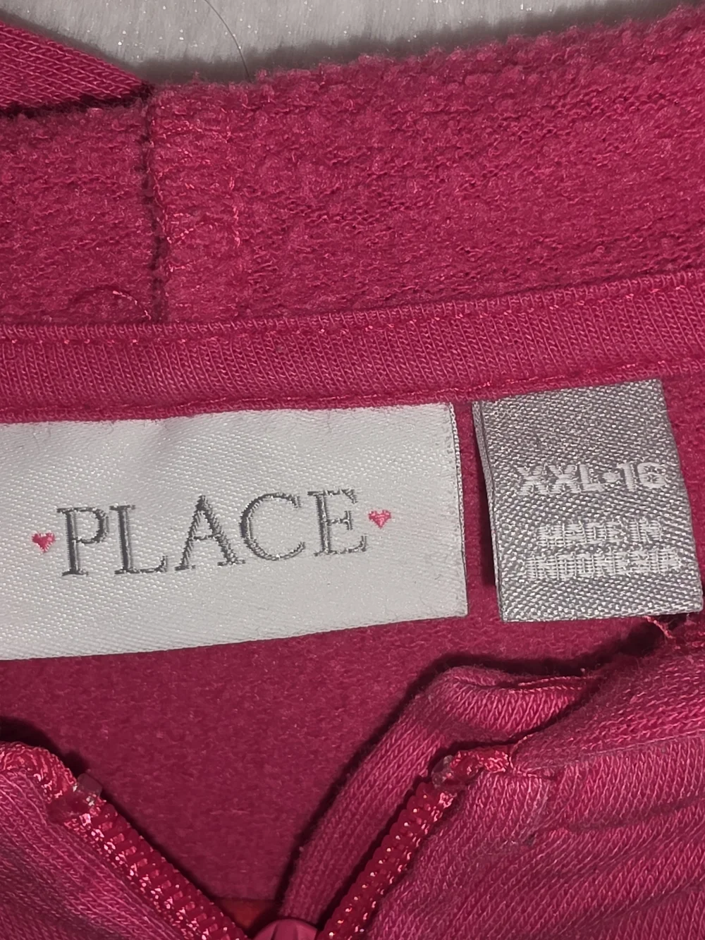 The Children's Place Hot Pink Zip-Up Hoodie with Silver 'SHINE' Graphic